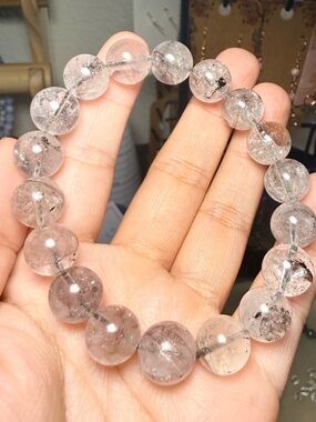 11.5mm Herkimer Diamond Bracelet Large Crystal Stretch